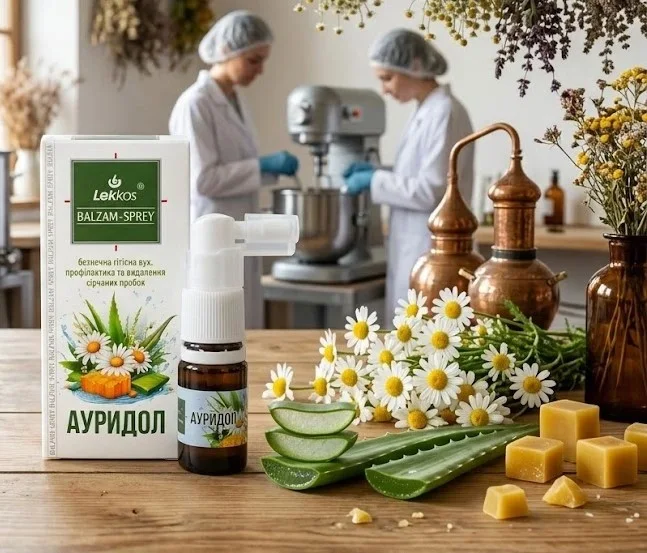 Бальзам-спрей косметичний «Ауридол» для гігієни та догляду за шкірою вух з олією чайного дерева